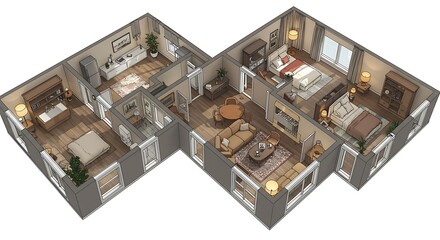 Two story home floor plan design
