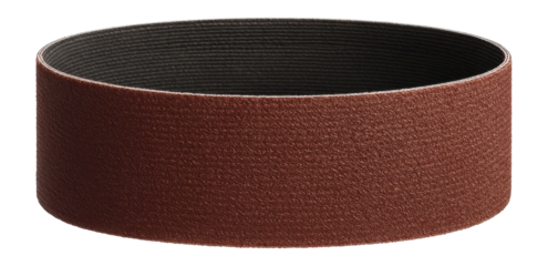 Open coat abrasive belt to prevent clogging when sanding softwoods in a sawmill.