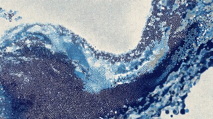 abstract blue dot wave pattern