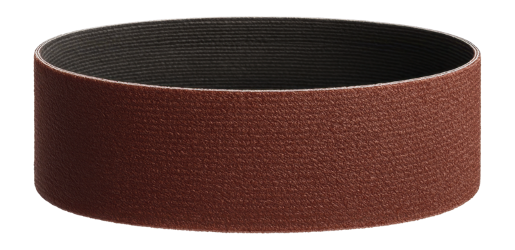 Open coat abrasive belt to prevent clogging when sanding softwoods in a sawmill.
