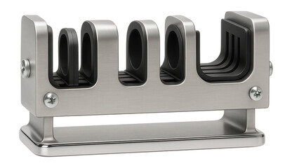 Adjustable metal test tube rack, capable of holding different tube sizes for versatility.