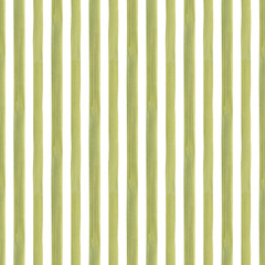 Hand painted illustration watercolor Olive green stripes on transparent background. Stripe seamless pattern. Plaid material. For fabric, sketchbook, wallpaper, wrapping paper, bags, for cards, banner. © Nataliia