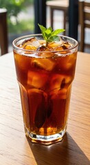 Iced coffee drink with mint