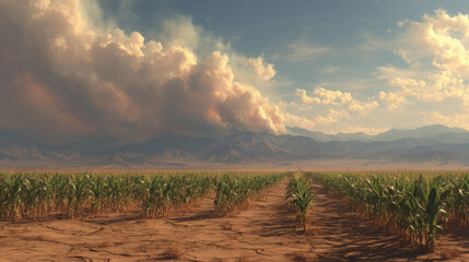 devastating impact of climate change is vividly depicted through arid landscapes suffering from prolonged drought