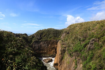 The Pancake Rocks are a coastal rock formation at Punakaiki on the West Coast of the South Island of New Zealand.