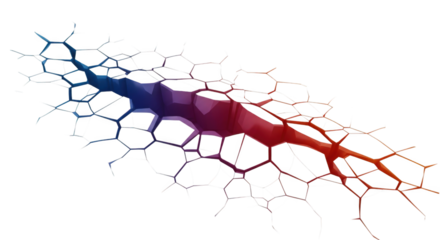 Abstract molecular structure with a dynamic color gradient on a black backdrop