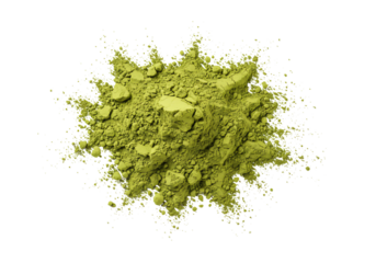 Green powder texture culinary ingredient food photography high angle view transparent background natural organic healthy cooking recipe cuisine kitchen