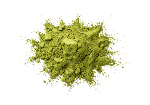 Green powder texture culinary ingredient food photography high angle view transparent background natural organic healthy cooking recipe cuisine kitchen