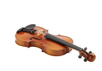 Fototapeta premium Close up of a violin on transparent background