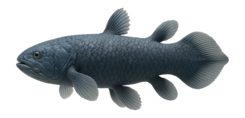 Coelacanth showing characteristic thick scales and large, fan-like tail fin