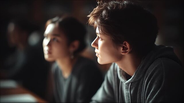 Young Students Listen Attentively and Think About Problems