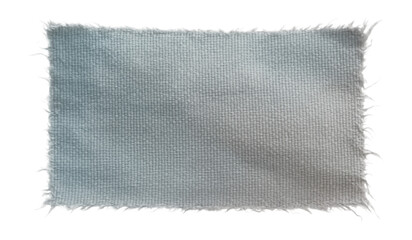 Fragment of synthetic fabric with frayed edges and faded color