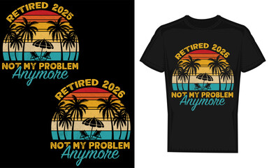 Funny Retirement Cat Illustration Not My Problem Anymore Vintage Style