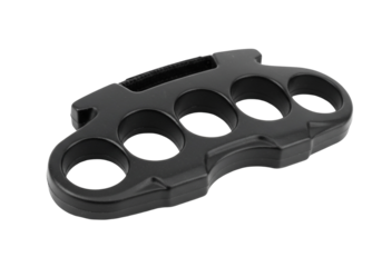 Black metal knuckle duster close up studio shot