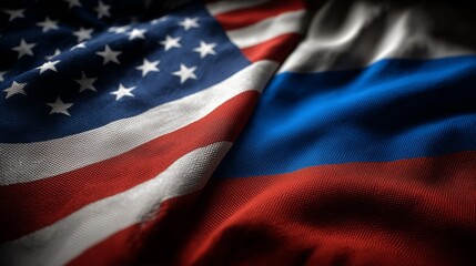 USA and Russian Flags 