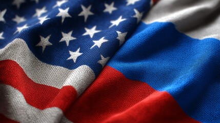 USA and Russian Flags 