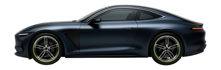 Premium fastback with ventilated front fenders and large alloy wheels