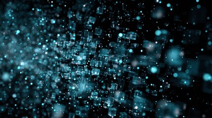 Abstract digital art, cyan and dark blue