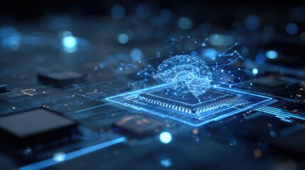 A digital brain on a circuit board