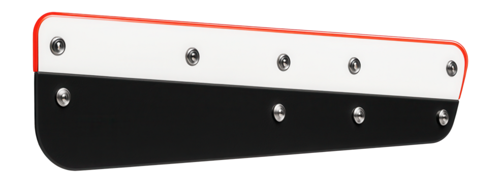 Wickerbill spoiler extension with clear acrylic and riveted attachment