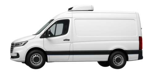 Chiller van with compact body and prominent front grille