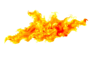 A blazing fire splash effect PNG on white background. Dynamic flames bursting outward with glowing edges.