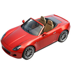 Luxurious red convertible sports car with the top down capturing speed and style