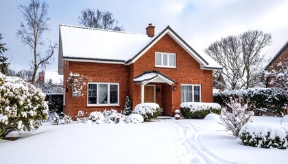 Snowy house winter landscape