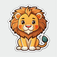 Obraz premium The Playful Cub: A delightful illustration of a young lion cub with its fluffy mane and endearing expression, exuding a sense of innocent charm.