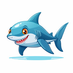 Smiling Shark Illustration: A friendly shark, rendered in vibrant colors with a charming smile, adding a touch of aquatic wonder to your creative projects.