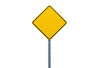 Blank yellow diamond road sign on transparent background isolated template traffic safety vector graphic