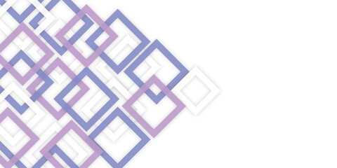 Colorful vector seamless pattern with blue abstract geometric squares and cubes