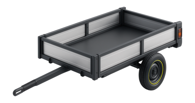 Flatbed with sliding side panels and rear tail light clusters