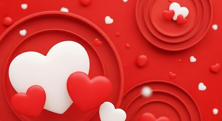 Vibrant red heart pattern with subtle glowing accents for romantic themes and valentines day