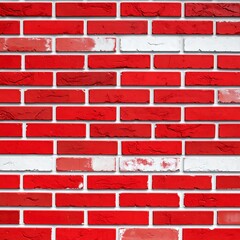 Red and white brick wall pattern