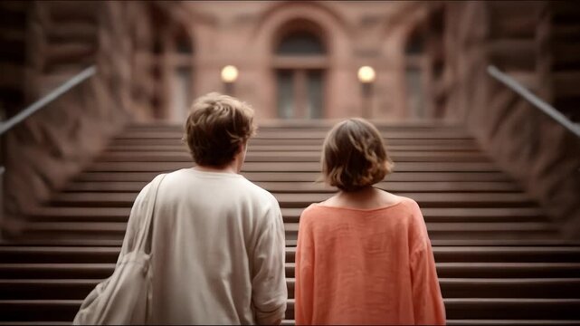 Couple Looking Up at Architecture Future Hope