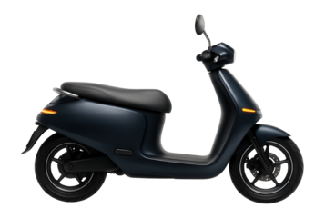Sleek moped with a minimalist rear view mirror and LED indicators