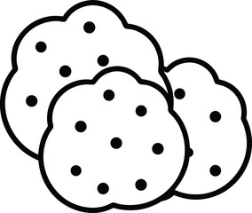 Three Homemade Chocolate Chip Cookies Drawing