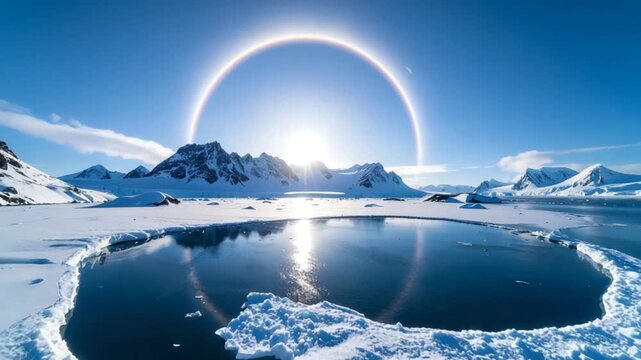 Winter landscape antarctic circle