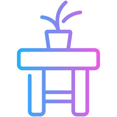 furniture gradient line icon