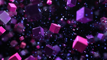 Abstract digital cubes in motion (2)