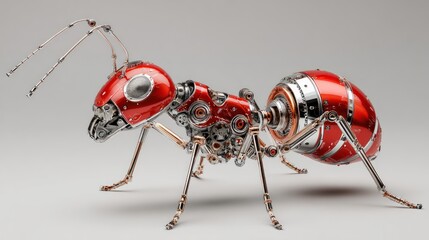 Metallic red ant robot