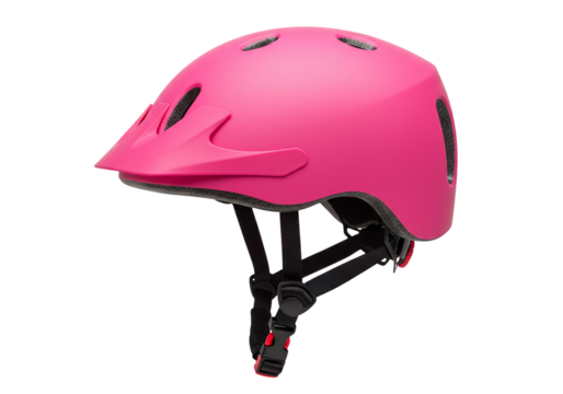 Pink child safety helmet cycling gear sports protection equipment isolated transparent background