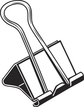 black and white binder clip clip art preview