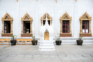 Wat Rakang Kositaram Buddhist temple in Bangkok, Thailand temple bell on Chao Praya river.