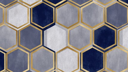 Golden Hive – Luxe Hexagon Pattern in Deep Tones