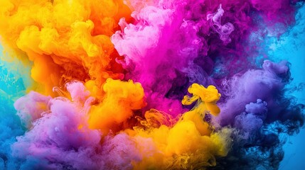 Fototapeta premium Purple-Orange Ink Fluid Smoke in Water: Hyper-Realistic Abstract Liquid Art Background 