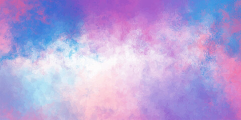 Abstract colorful watercolor background with fire, smoke, and vintage orange and blue clouds in the sky. cloudy sky background. Hand painted texture. creative blur, smoky Cloudy concept. Fantasy art