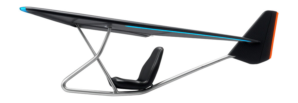 Lightweight ultralight glider with minimalistic frame and seat