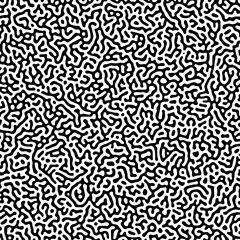 Fototapeta premium Abstract Turing pattern background. hexagonal swirl pattern. zigzag, Monochrome, vector, seamless, waving, turing, labyrinth. algorithm psychedelic background. Reaction diffusion. Hand drawn, print.